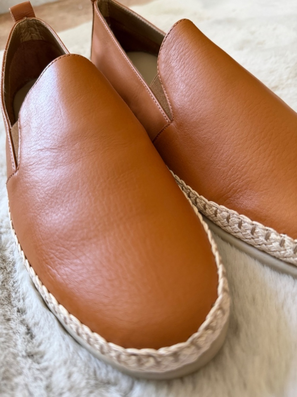 Cognac Brown leather espadrills from Flexx size 9.5 - Picture 5 of 10